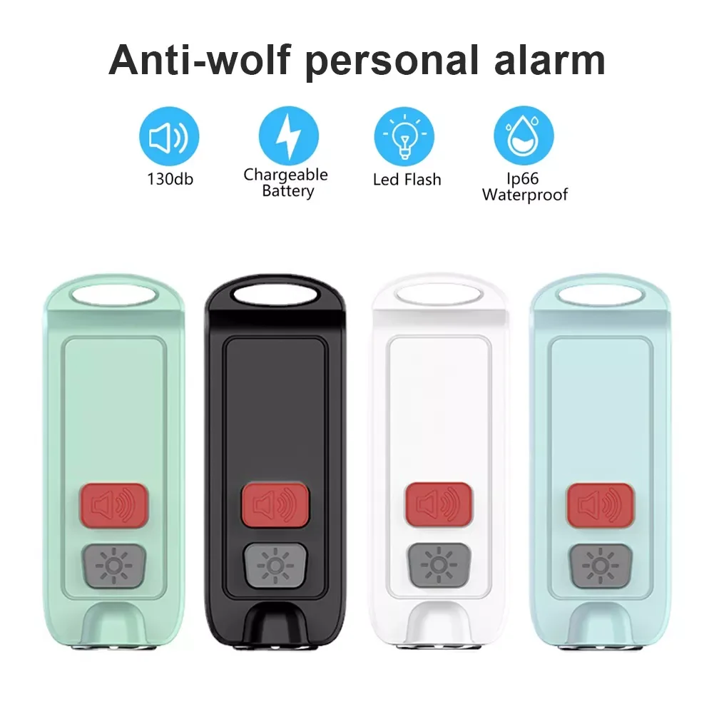 

USB Перезаряжаемый Удобный Личный охранный сигнализатор анти-переворачивающийся Водонепроницаемый светодиодный фонарик для самообороны а...