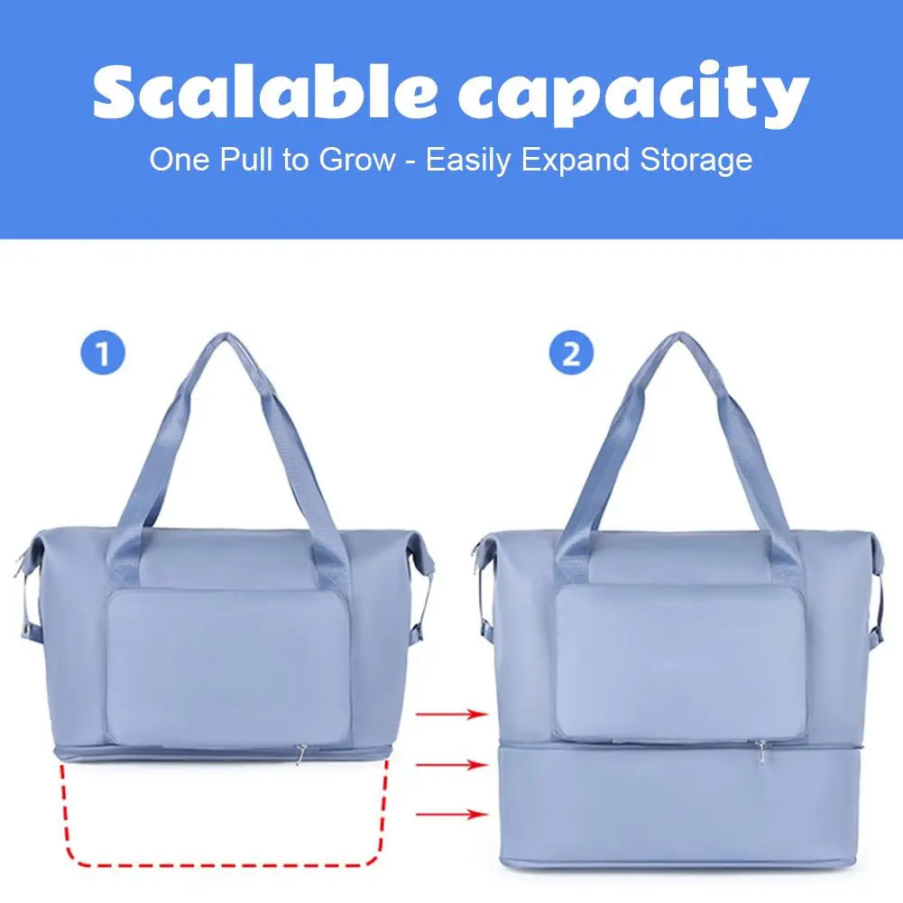 Large Capacity Women Sports Bag Lightweight Foldable Travel Bag For Sports Fitness Yoga Gym Weekend Trip