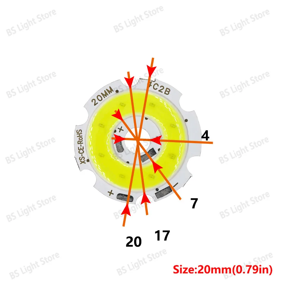 

LED COB источник света Angel Eye 12В 2-12Вт 20-120мм