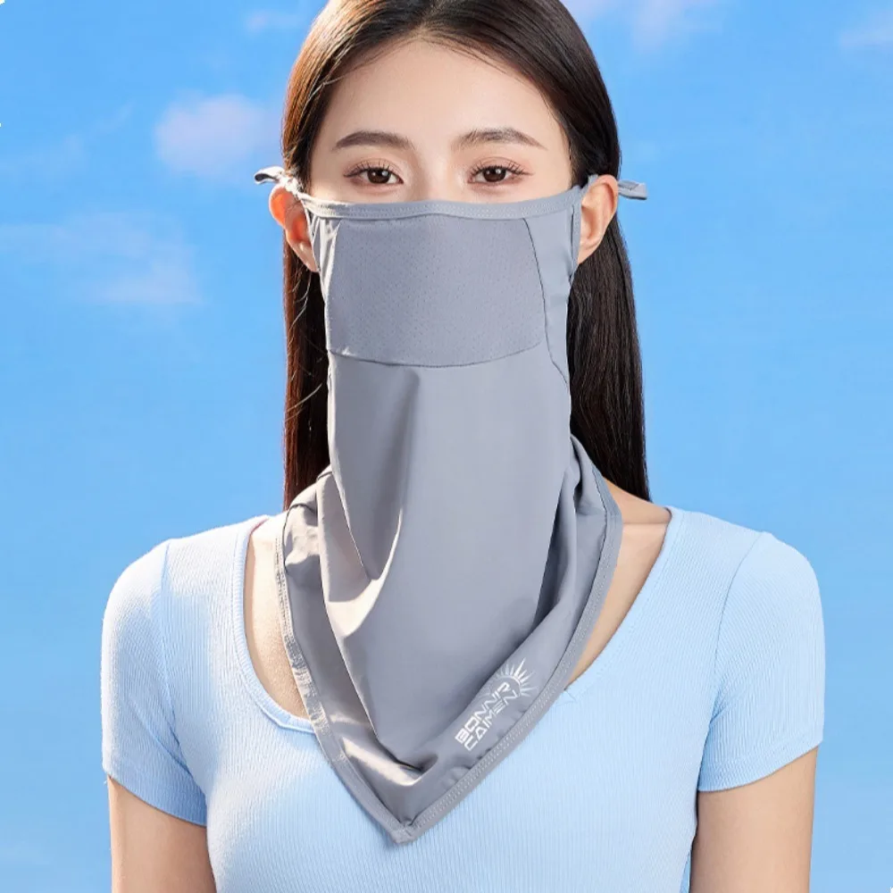 Однотонная ледяная Шелковая Маска защита от УФ-лучей Солнцезащитный нагрудник