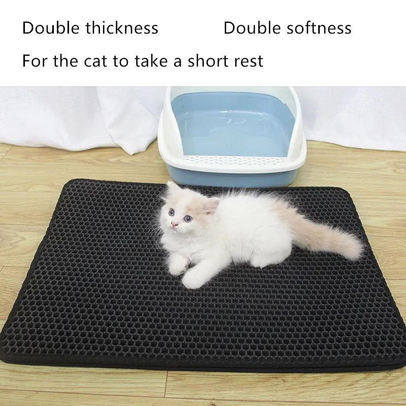 

Waterproof Pet Cat Litter Mat Non-slip Sand Cat Pad Washable Pet Dog Bed Cat Mat Kitten Pet Supplies Double Layer Pet Litter Mat