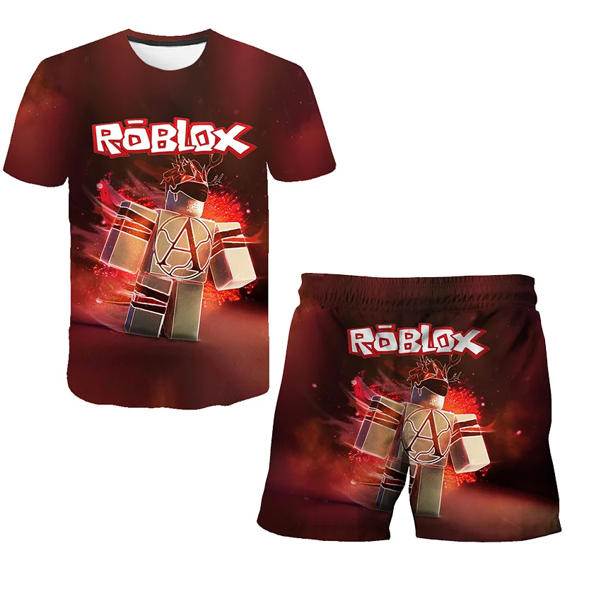 

Детские летние шорты Robloxing с 3D-принтом в виде игры, новые шорты с короткими рукавами для мальчиков и девочек, одежда для детей, повседневные т...