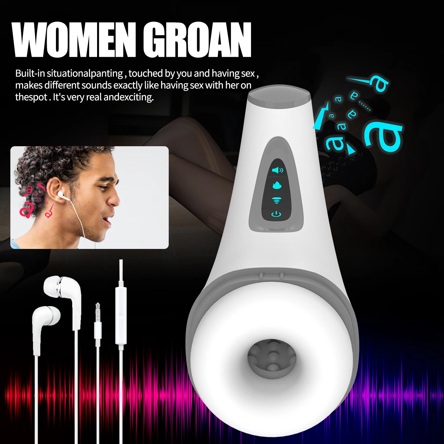 Deep-throat Sucking Airplane Cup Intelligent Interactive Pronunciation Heating Male Masturbators Sex Toy