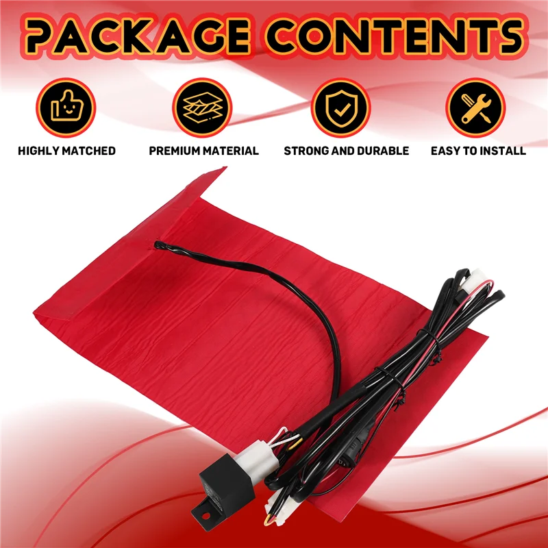 

A10E-25W 12V универсальное сиденье для мотоцикла, квадроцикла, подушка с подогревом, зимняя теплая водонепроницаемая подушка, грелка, коврик