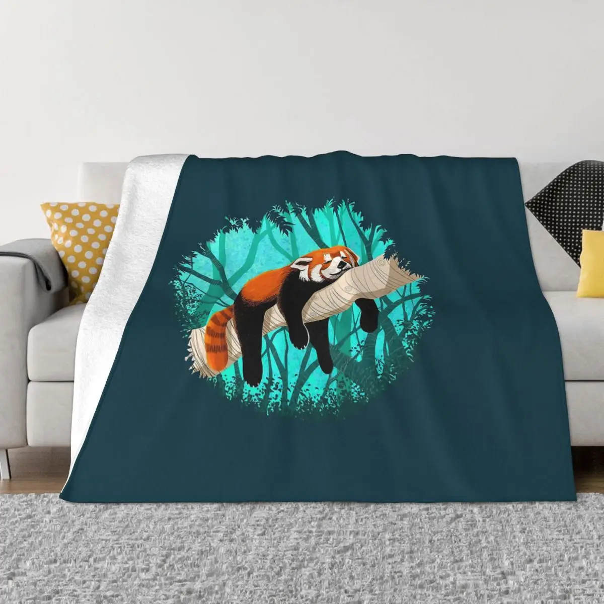 

Red Panda Ailurus Fulgens The Cutest Species Blanket Flannel Spring Autumn Lying Down Warm Throws For Winter Bedding