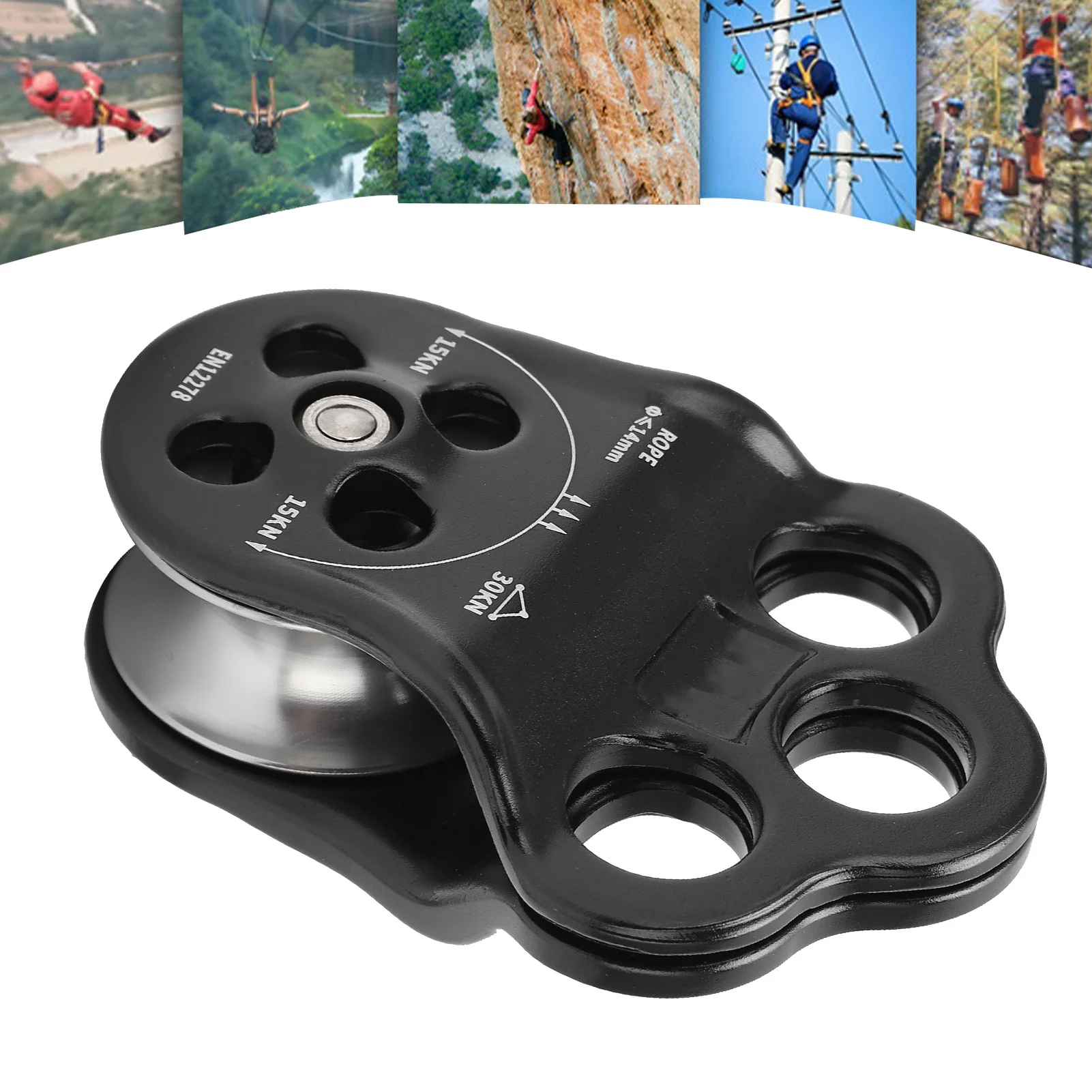 ZK30 30KN сцепный шкив для альпинизма спасательное оборудование двойной подшипник