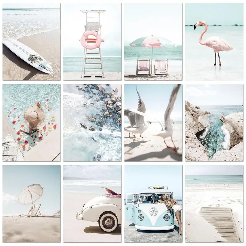 

GATYZTORY Diy Painting By Numbers Seaside Landscape Sandbeach Diy Crafts Coloring By Numbers Wall Decor Gift For Adults Simple