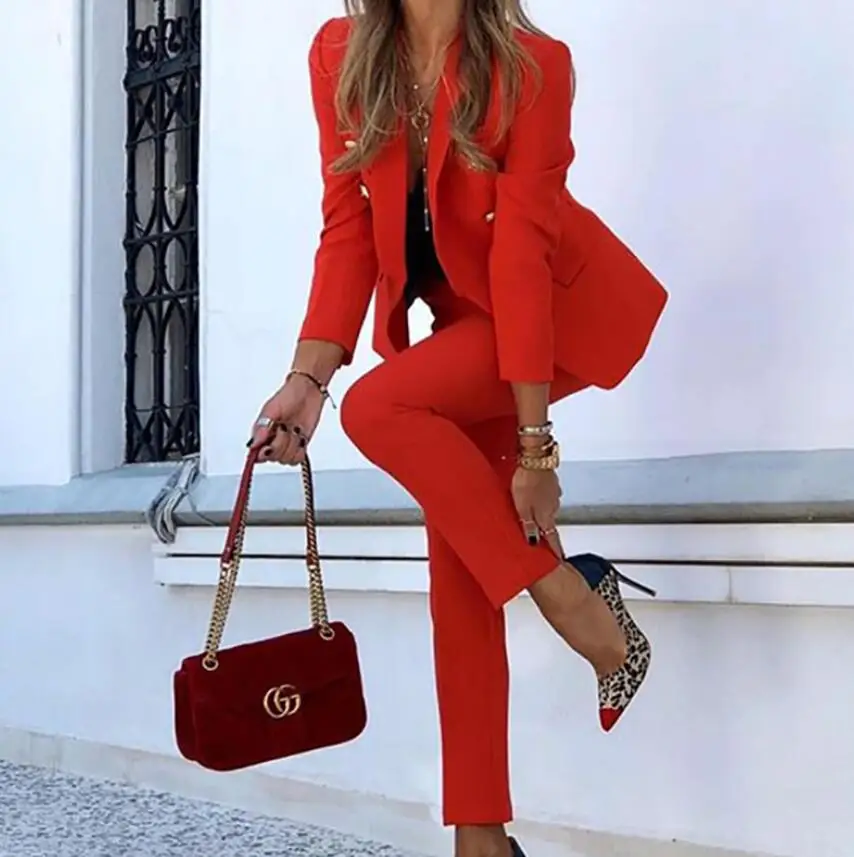 Брюки Женские однотонные с длинным рукавом и отложным воротником 4 цвета