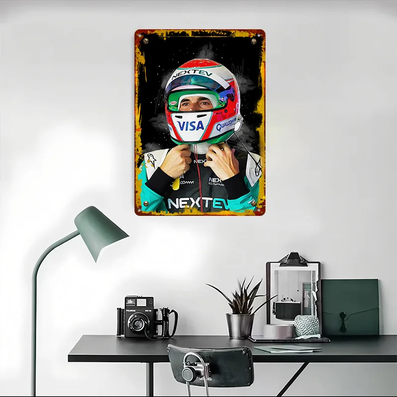Фото Металлические постеры Nelson Piquet F Racing: настраиваемые ретро-вывески для декора мужской комнаты, спальни, гаража №3