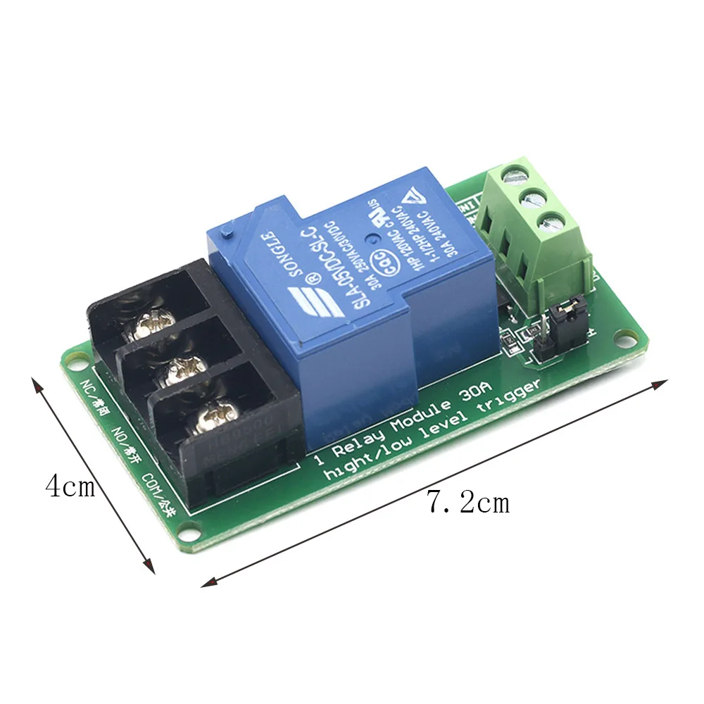 

5V 12V 24V 1 Channel Relay Module 30A with Optocoupler Isolation Supports High and Low Trigger Relay Switch 5mA Static Current