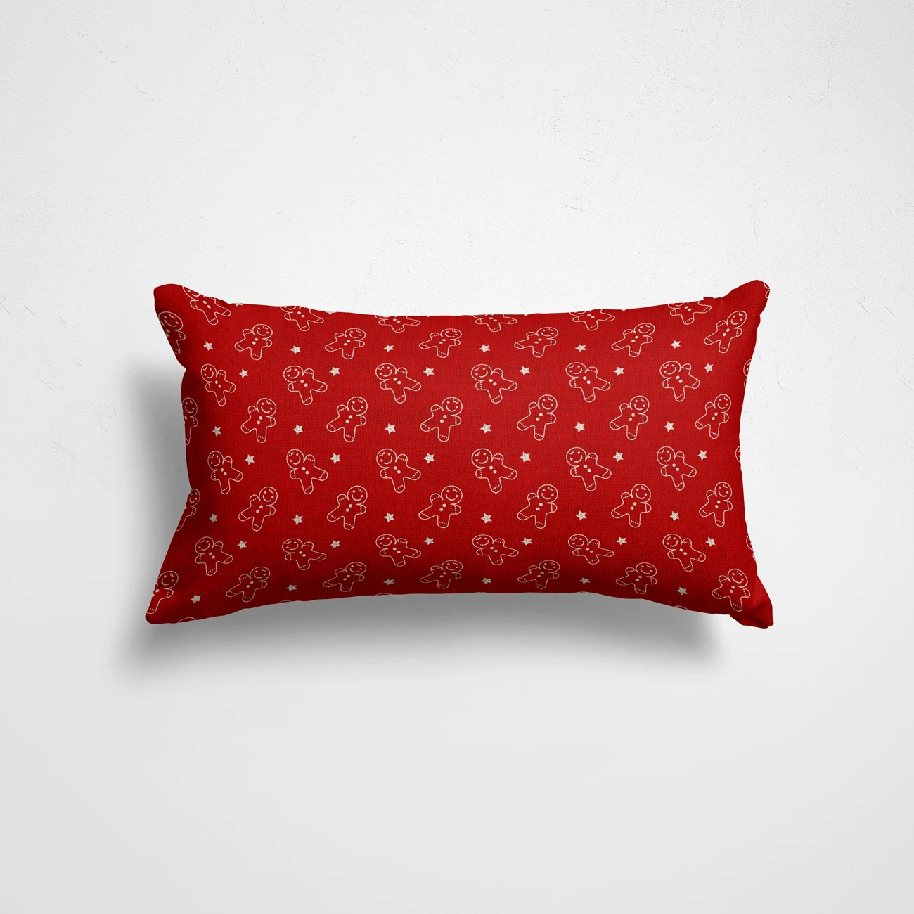 

Наволочка на подушку 30x50, лен/хлопок, Новый год, красный