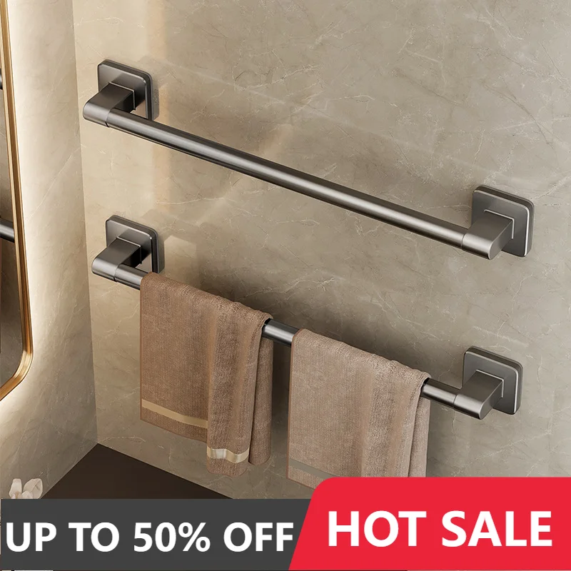 

30-50CM Towel Rack Non Perforated Wall Mounted Storage Rack Bathroom Towel Single Pole Toilet Bathroom Storage Rack Accessory