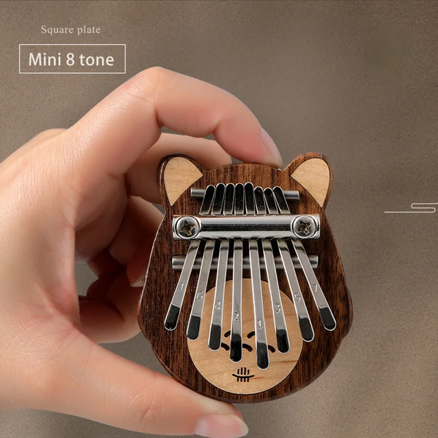 

Hluru Mini Kalimba Thumb Piano 8 Keys Totoro Wooden Professional Kalimba Plate Mbira Musical Instrument Gift Exquisite Pendants
