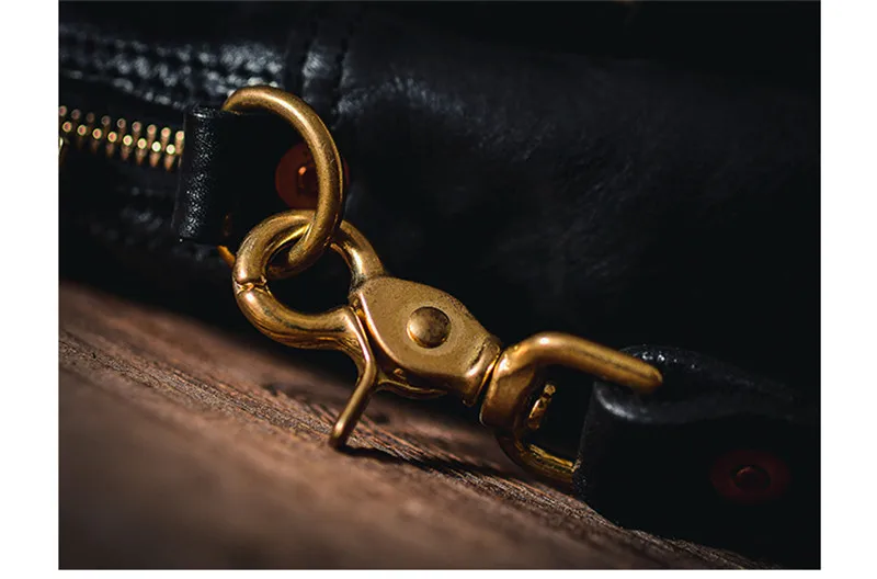 Simple casual luxury natural genuine leather men black large-capacity portable briefcase work business shoulder messenger bag