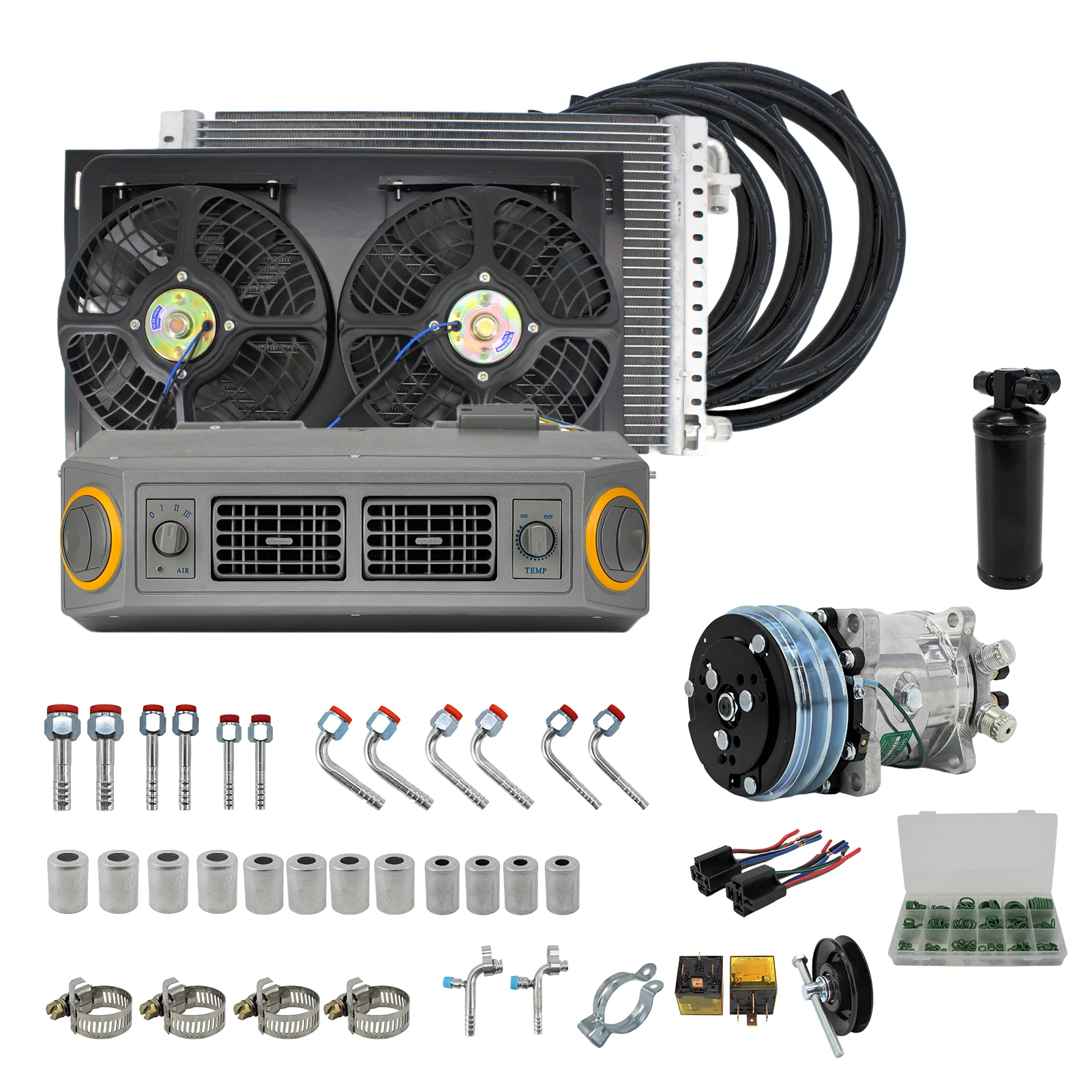 

RV65F 12V/24V automotive air conditioning 508 compressor kit, for Van Street Rod Hot Classic Muscle Vintage AC components