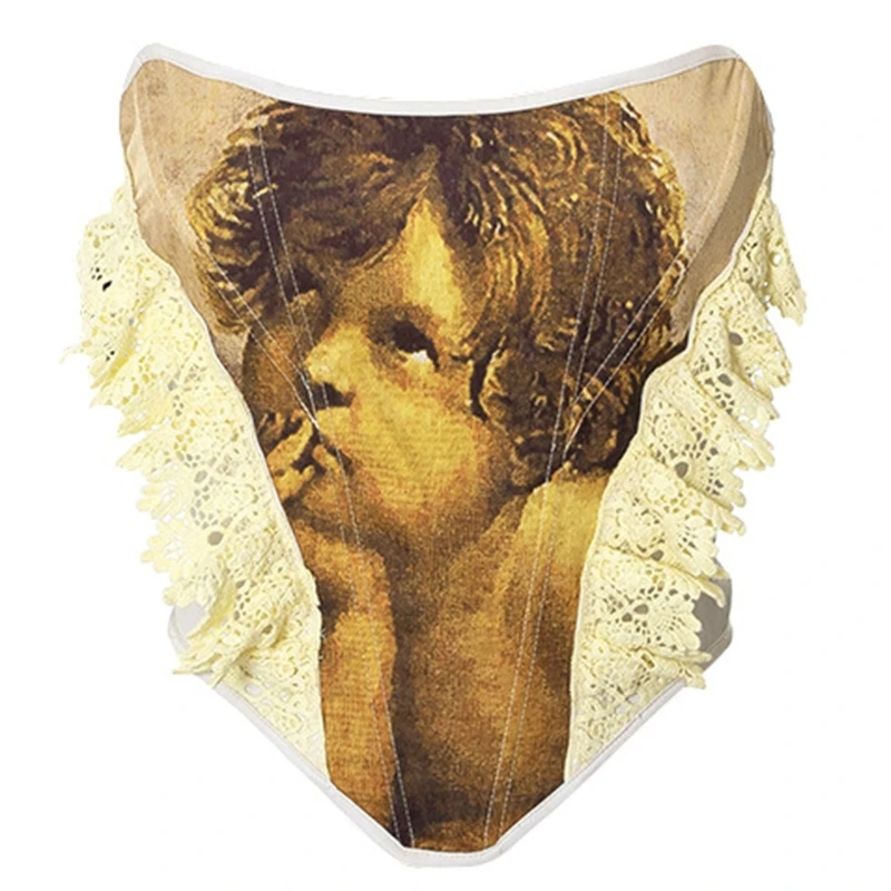

Girls Multisize Vintage Angel Pattern Sleeveless Top Corset Bustier Supplies