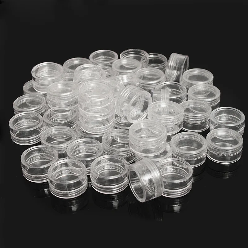 

30pcs/Lot 10g Sample Clear Cream Jar Mini Cosmetic Bottles Containers Transparent Pot for Nail Arts Small Small Jars