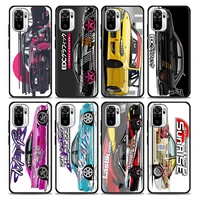 japan tokyo jdm drift sports car silicone phone case for xiaomi redmi note 9 9t 10 10s 11 11s 11e 8 7 poco m3 m4 pro cover cases
