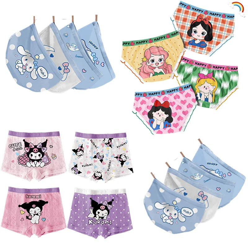 

Kawaii Sanrios Kuromi My Melody Cartoon Panties Children's Boxer Shorts Girls' Briefs Children's Underwear Gift Cotton Underwear