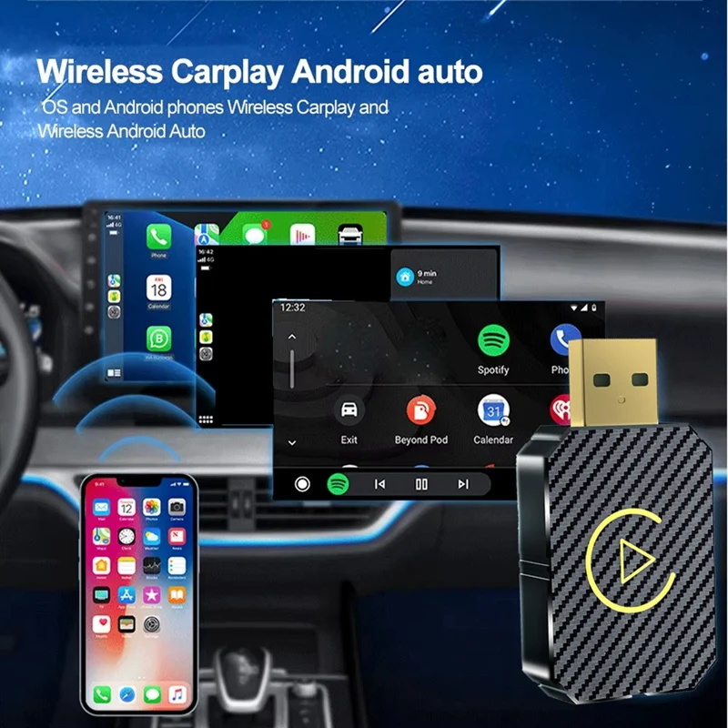 НОВЫЙ беспроводной адаптер Carplay Android Auto проводной к беспроводному 2 в 1