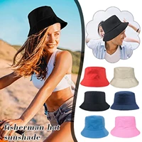 unisex cotton ladies bucket hat women summer sunscreen beach color fisherman cap cap hat bucket hat sunbonnet outdoor s9o3