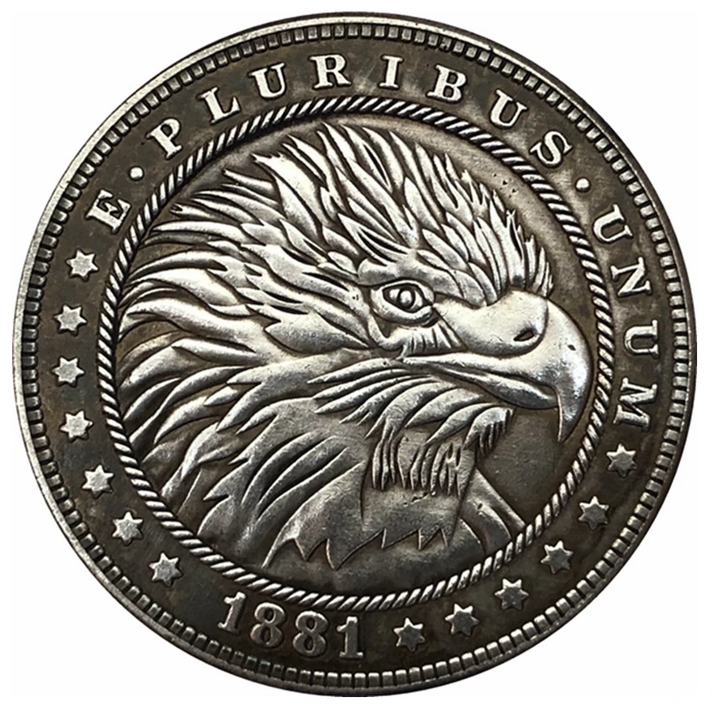 

Hobo Nickel 1881-CC, монета доллара США, Моргана, копия фотографий, тип 2