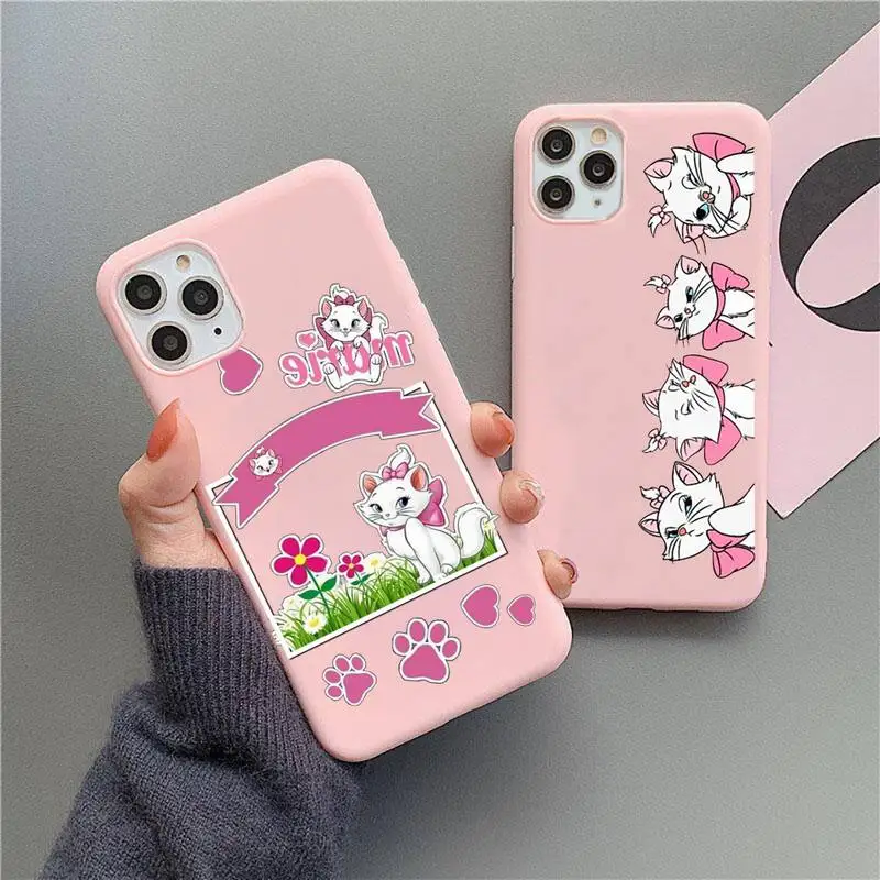 Купи Disney Marie Cat Luminous Luxury Toys Phone Case For iphone 14 Plus 13 12 Mini 11 Pro Max XS X XS XR Candy Pink Cover за 90 рублей в магазине AliExpress