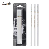 art supplies softmediumhard 3 sticks art highlights charcoal sketch pencil white chalk charcoal pencils high gloss painting