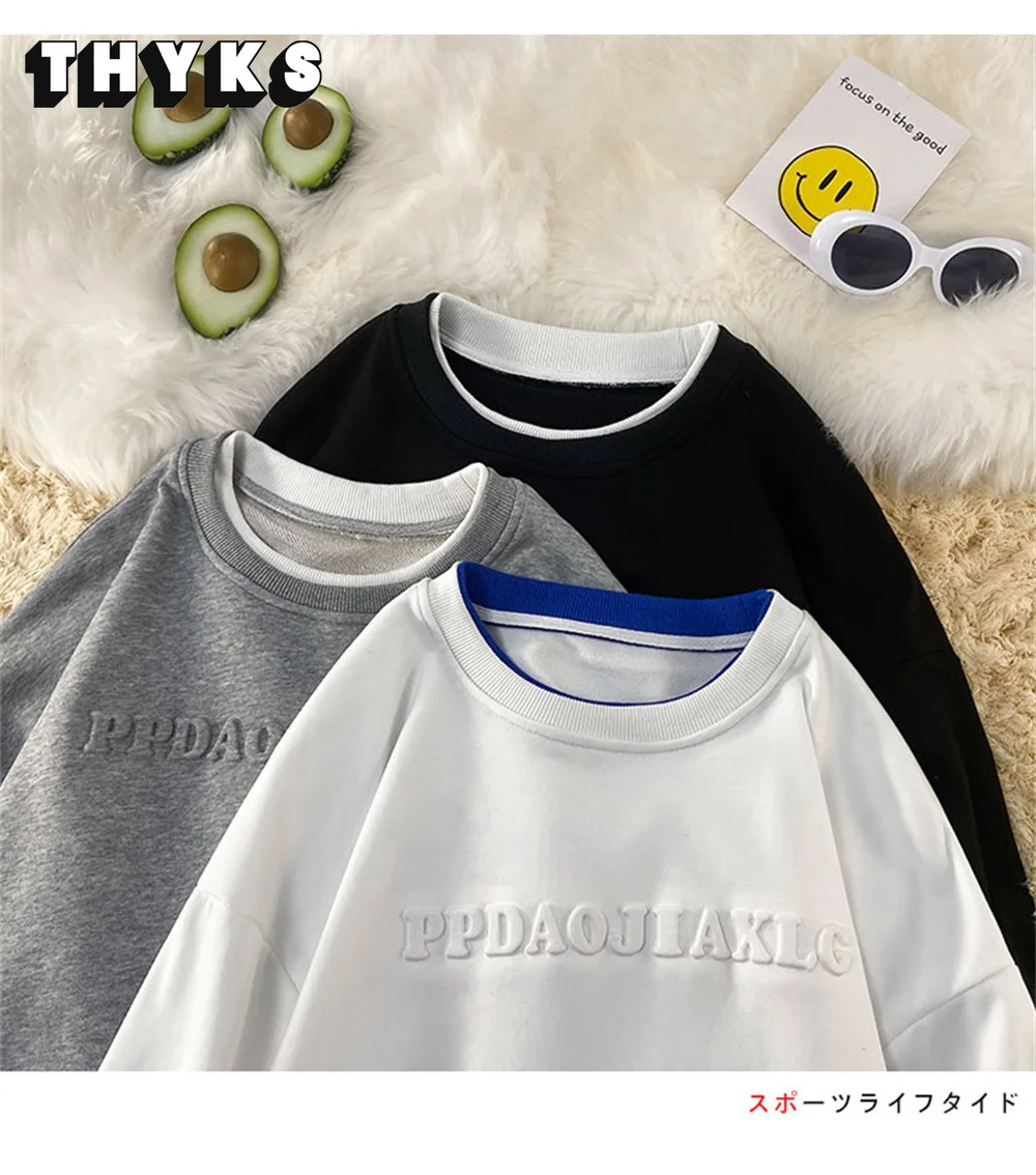 

New Mens 3D Printing Sweatshirt Long Sleeve Summer Spring College Style Crewneck Couple Outfit Oversized Sweatshirt Pullover
