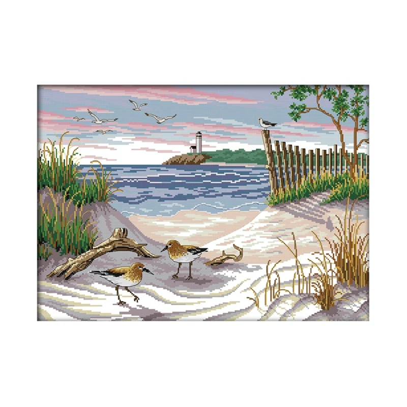 

BEAU-Cross Stitch Kits Pre-Printed Embroidery Starter Kits For Beginners DIY 11CT Stamped 3 Strands -The Narrow Birds