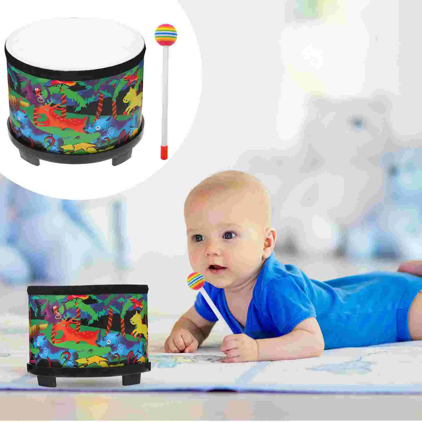 

1 Set Children Floor Drum Percussion Instrument Drum Toys with Mallets