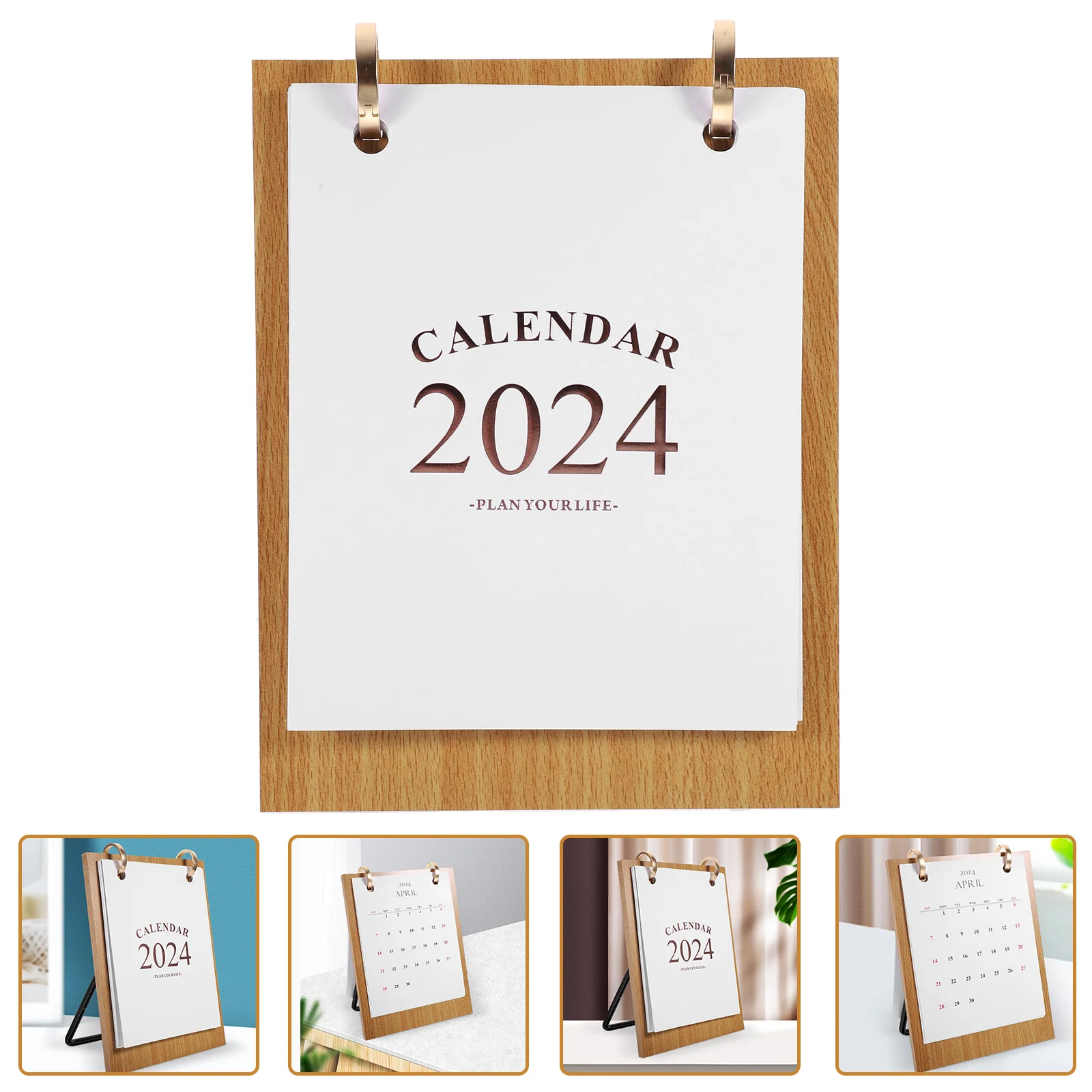 

2024 Table Office Decor Simple Style Calendar Convenient Desktop Standing Vertical Tabletop Delicate Paper Home
