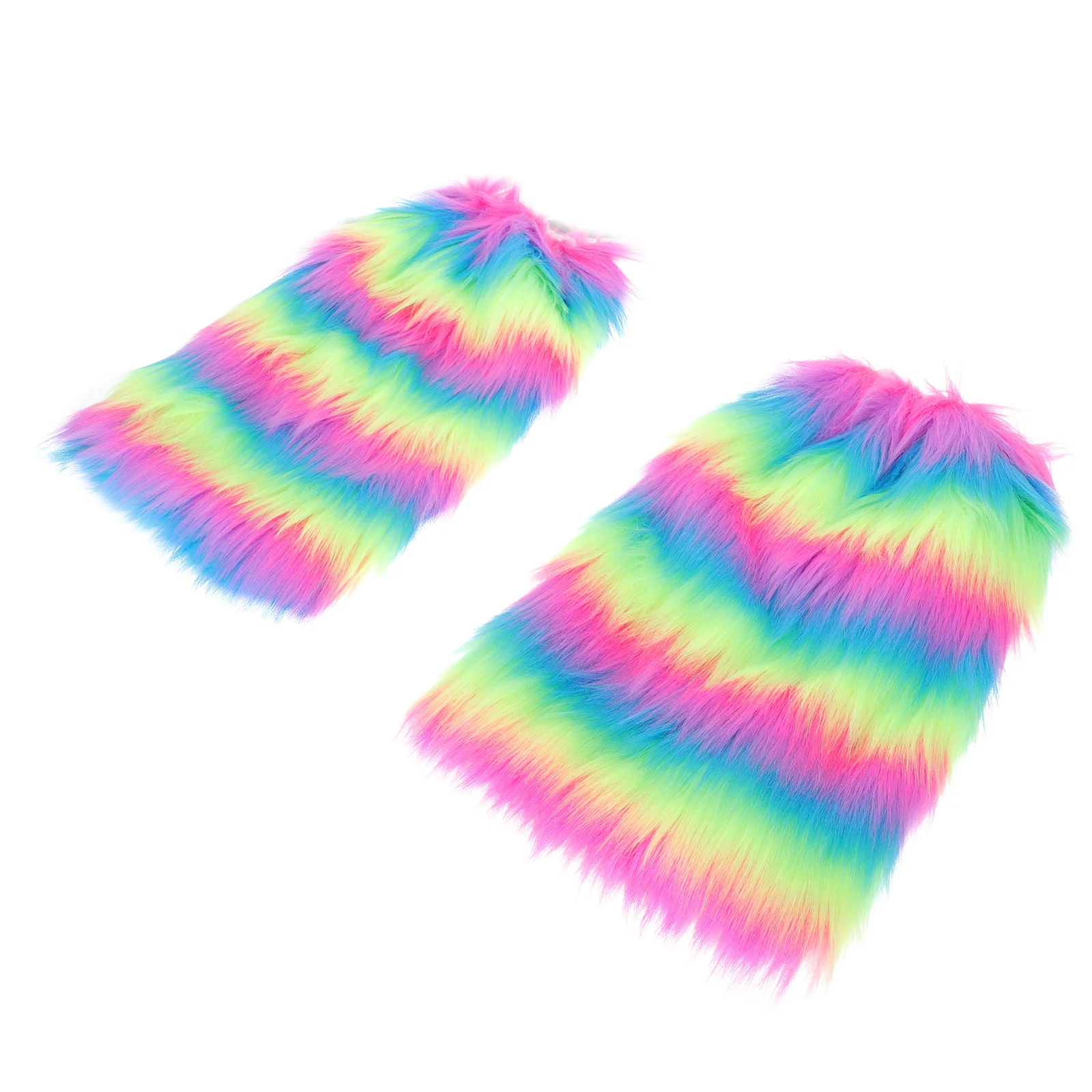 

Leg Boot Warmers Sleeve Cover Warmer Carnival Warm Party Festival Plush Furry Rainbow Women Girls Sleeves Winter Cosplay Cuff