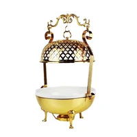 dome hanging gold food dome luxury gold color stainless steel dome dish with cover