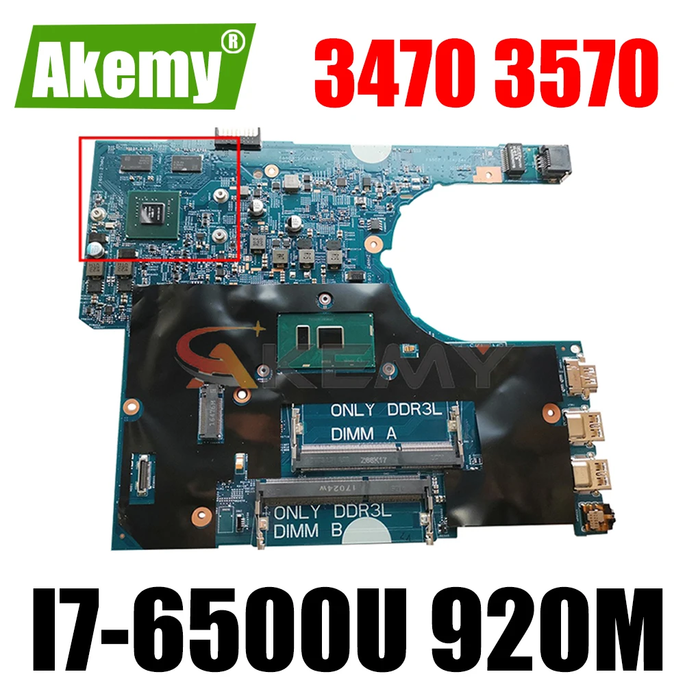 

Akemy Brand NEW I7-6500U 920M 2G For Dell Latitude 3470 3570 Motherboard 14291-1 51VP4 CN-00KCD9 0KCD9 mainboard 100%tested