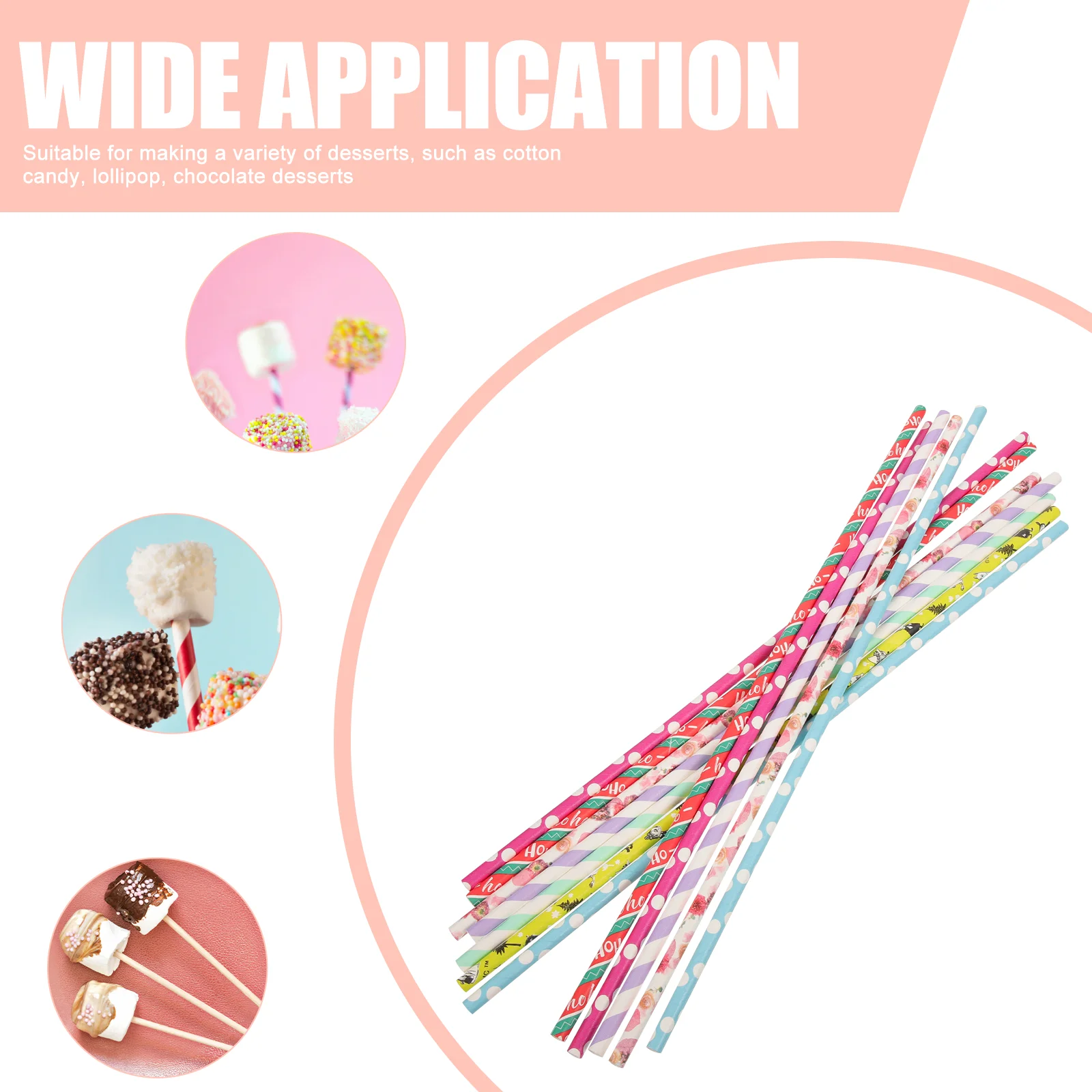 50 шт. зефирные палочки для леденцов держатель бумажных палочек DIY ватные конфеты
