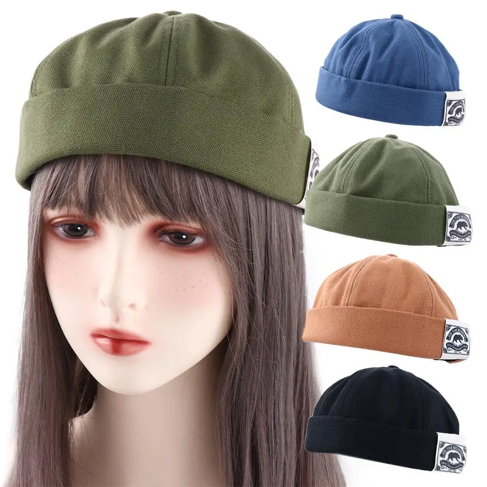 

Retro Warm Polar Bear Hip Hop Bonnet Hat Melon Hat Cloth Korean Style Beanie Hats Women Skullcap Men Docker Cap