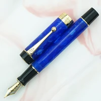 jinhao 100 centennial resin fountain pen sea blue iridium effmbent nib with converter ink pen business office school gift pen