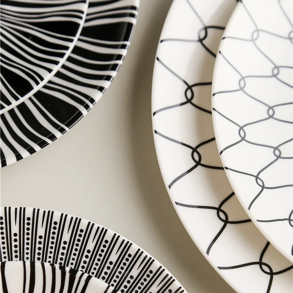 Керамическая тарелка с креативной сеткой стандартная Западная Скандинавская