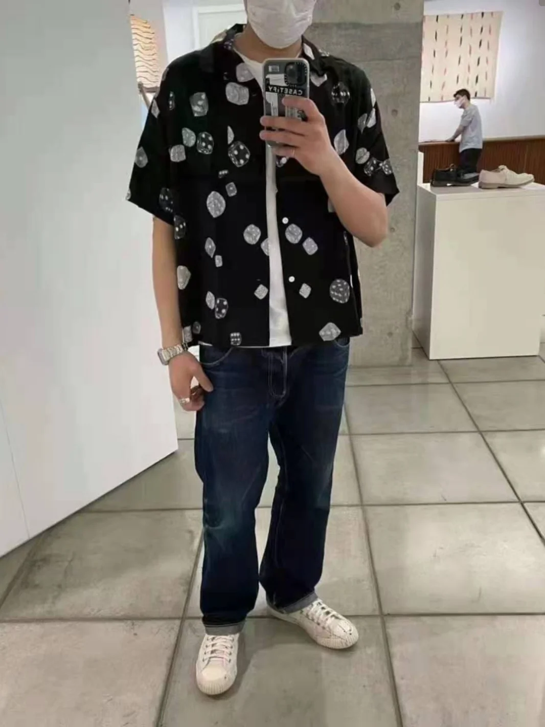 Мужская рубашка с короткими рукавами VISVIM FIL 21SS WALLIS фиолетовая Nakamura повседневный