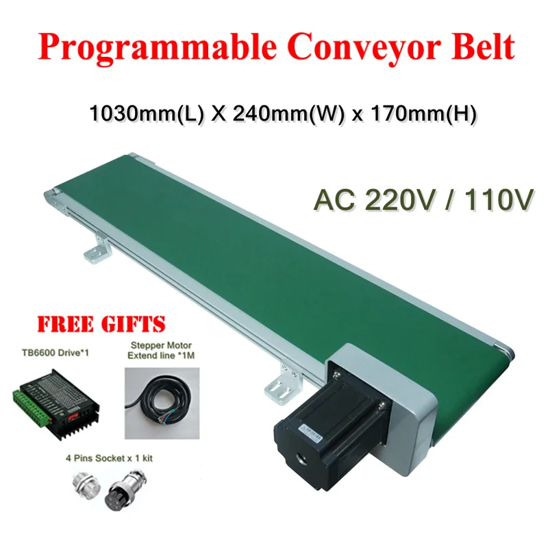 

LY 1000mm Programmable Conveyor Belt 1M Stainless Steel Belt Conveyor for Liquid Filler Spurt Code Printer Marking Machine