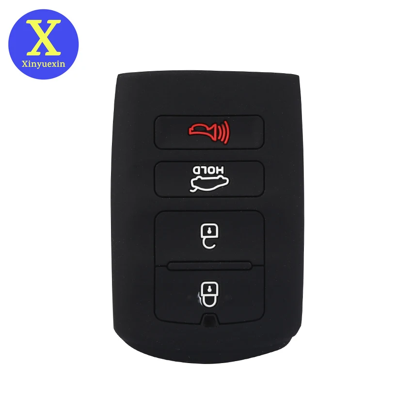 Xinyuexin Silicone Rubber Key Cover FOB Case for KIA K9 Cadenza K7 Smart Remote Key Holder Bag Protection 4 Button Car Accessory