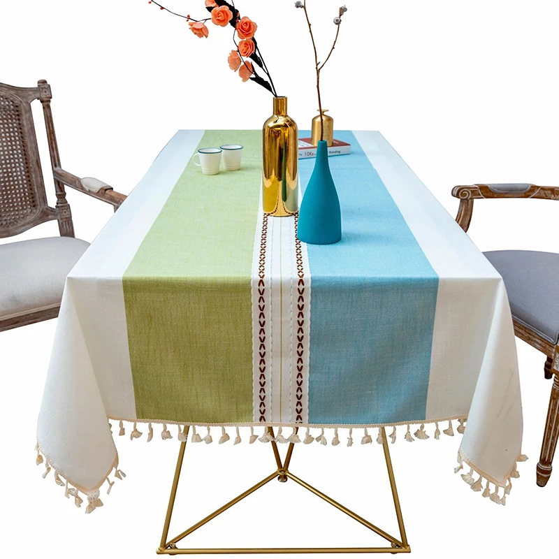 

Tassel Cotton Linen Tablecloth Nordic Cotton and Linen Tablecloth Western Table Decoration For Dining Table Coffee Table