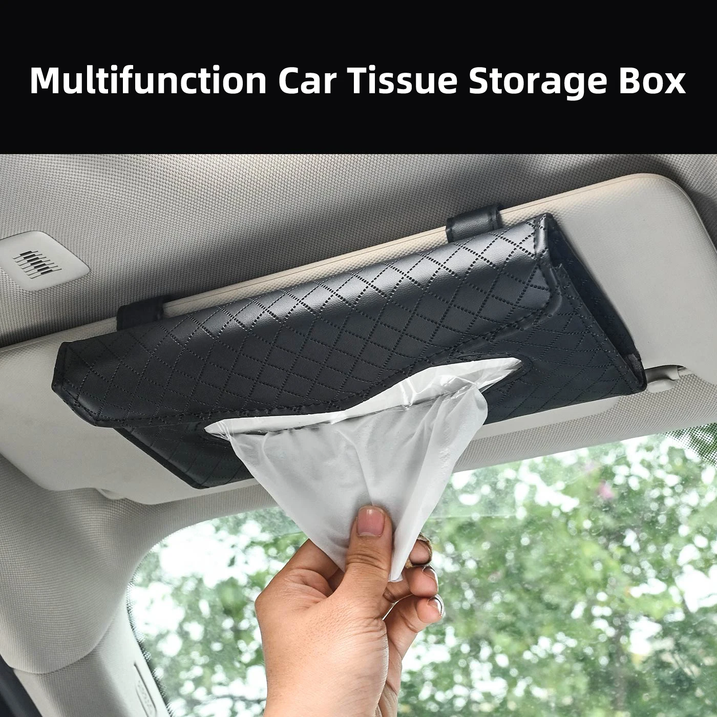 

Car Tissue Storage Box Car Sun Visor Tissue Box Holder Auto Interior Storage Mask Storage Box Decoration Car Hanging Accessories