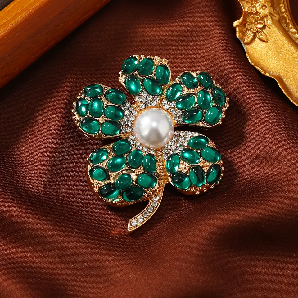 

Женский винтажный корсажный свитер с булавкой в виде цветка с кристаллами