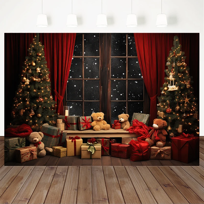 Mocsicka Рождество крытое Окно Фон для фотографии реквизит Рождественская елка