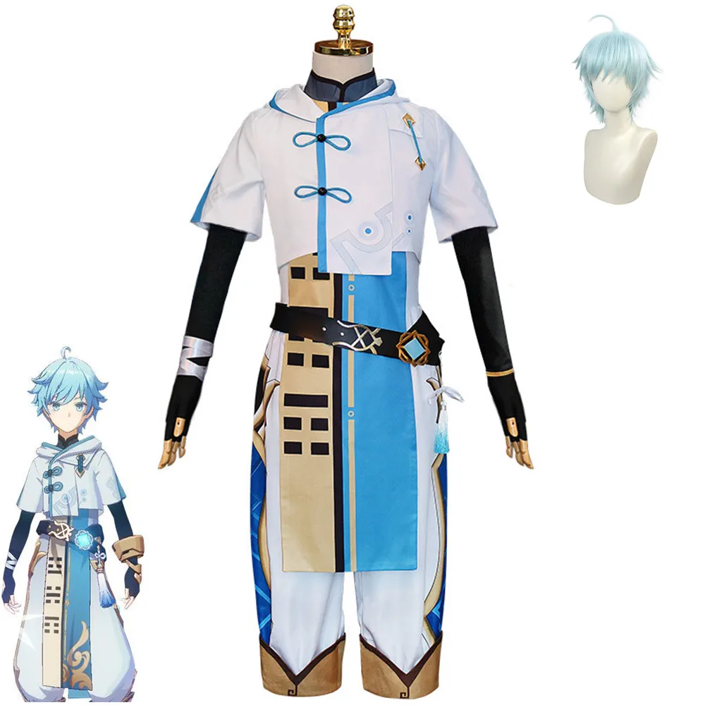 

Аниме игра Genshin Impact Chongyun Свободное пальто Косплей Костюм Униформа Шелковый красивый мужской женский костюм на Хэллоуин