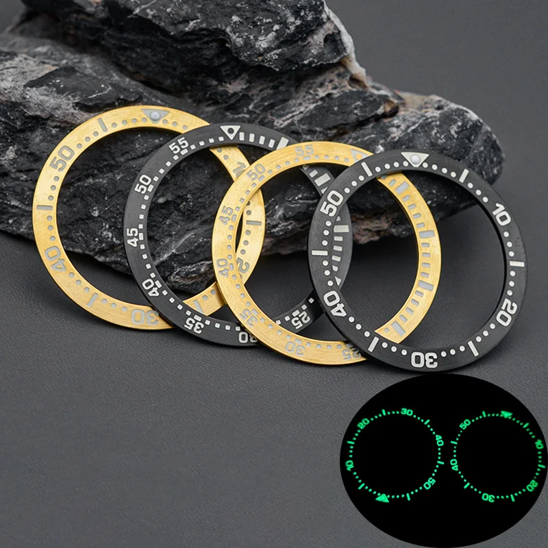 

38mm*30.5mm Green Luminous Bezel Insert Fits Seiko SPB185 SPB187 Watch Case NH35 NH36 Case Stainless Steel Bezel Insert Ring