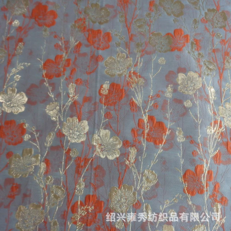 

Metal Wire Yarn-dyed Jacquard Garment Fabrics for Small Flower Pattern Women's Skirt Fabric Furniture Decoration Sewing Cloth