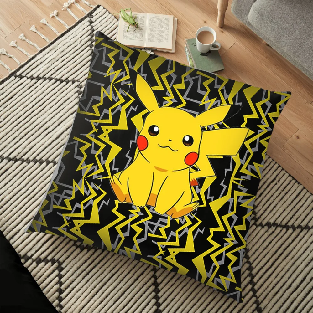 

Anime Cartoon Pokemon Peripheral Pillow Plush Soft Stuffing Set Linen Sofa Living Room Cushion Set Family Birthday Gift